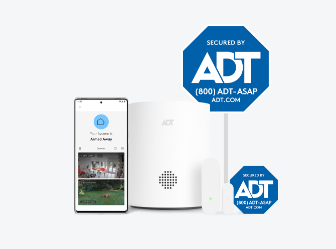 BYO system of ADT app, hub. yard sign, etc.